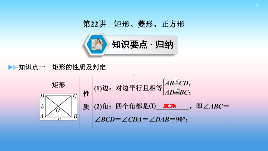 2020中考数学一轮复习第一部分教材同步复习第五章四边形第22讲矩形菱形正方形实用课件.ppt_第2页