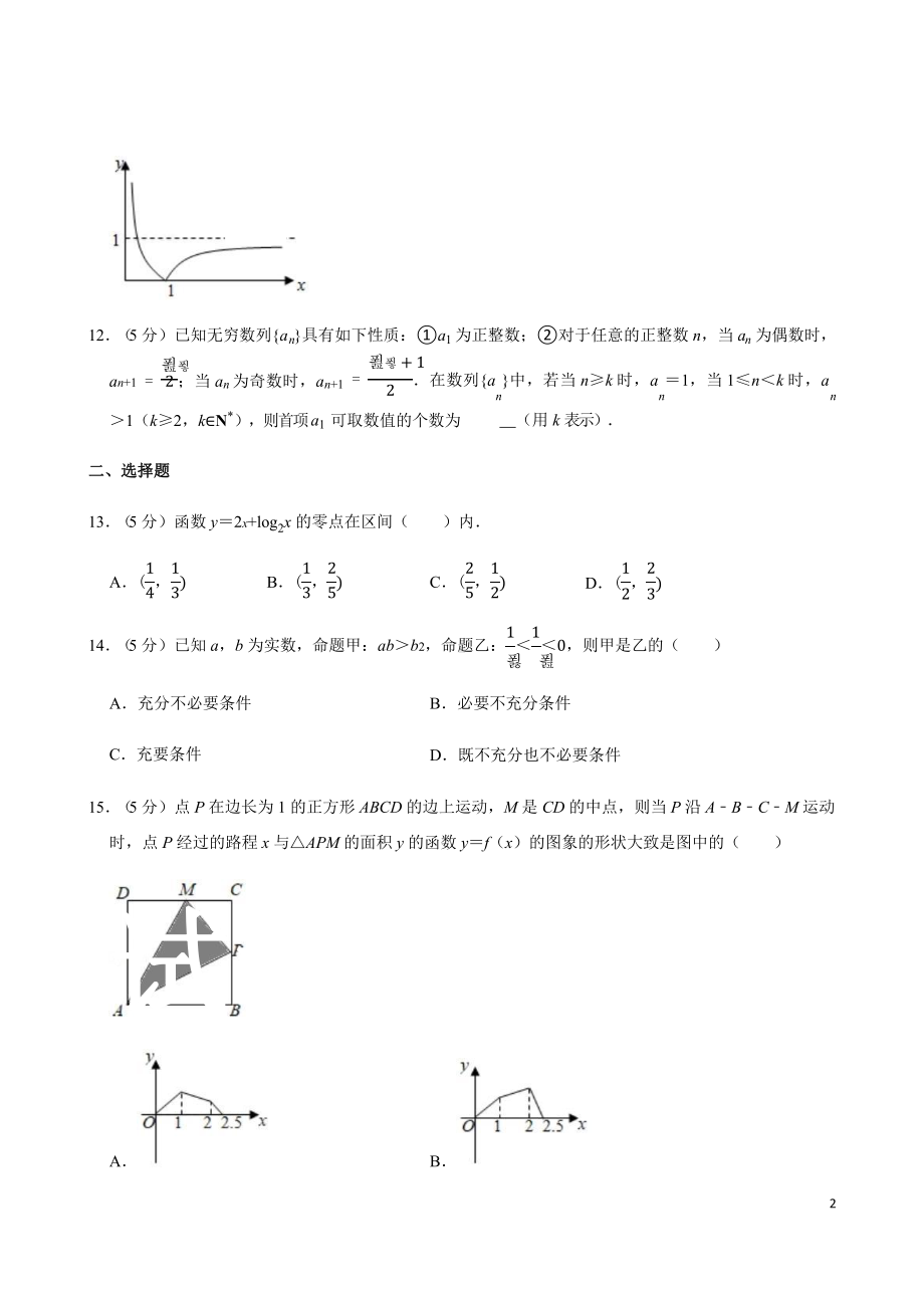 上海市2021年高考复习数学模拟试卷(一)课件.pptx_第2页