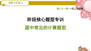 人教版九年级数学上册《圆》阶段核心题型专训 圆中常见的计算题型课件.ppt