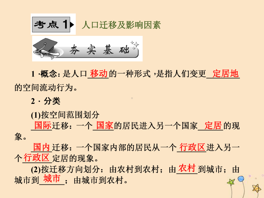 2020高考地理一轮复习第6单元人口与城市第二讲人口迁移、地域文化与人口课件.ppt_第2页