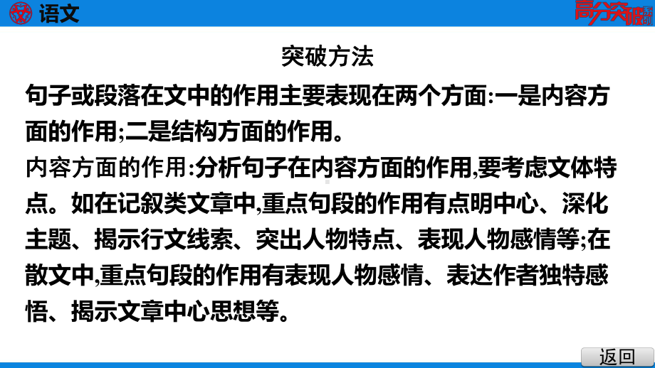 2021年语文中考考点突破三：标题妙析、句段作用课件.pptx_第1页