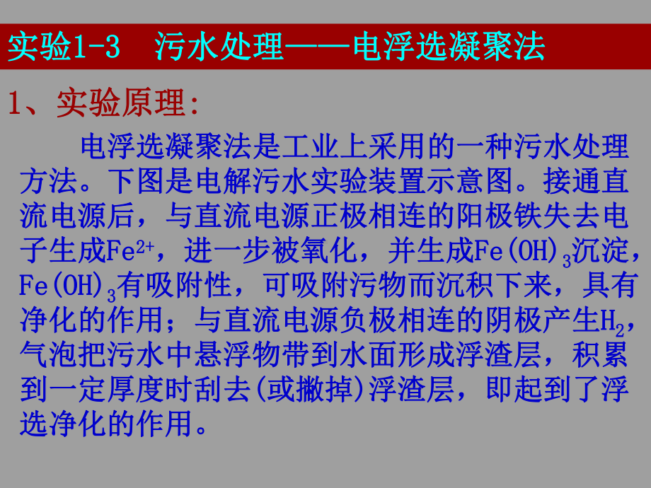 人教版高中化学选修6化学实验实验污水处理电浮选凝聚法课件.ppt_第2页