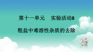 人教版九年级下册化学第十一单元 实验活动8 粗盐中难溶性杂质的去除课件.pptx