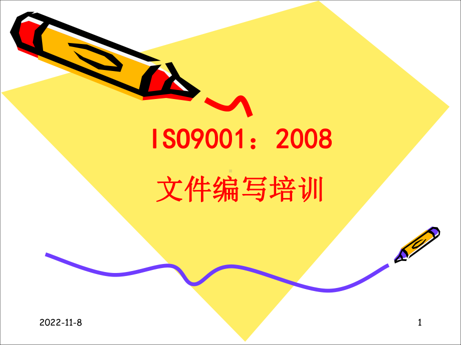 ISO9001：2008文件编写培训学习培训模板课件.ppt_第1页