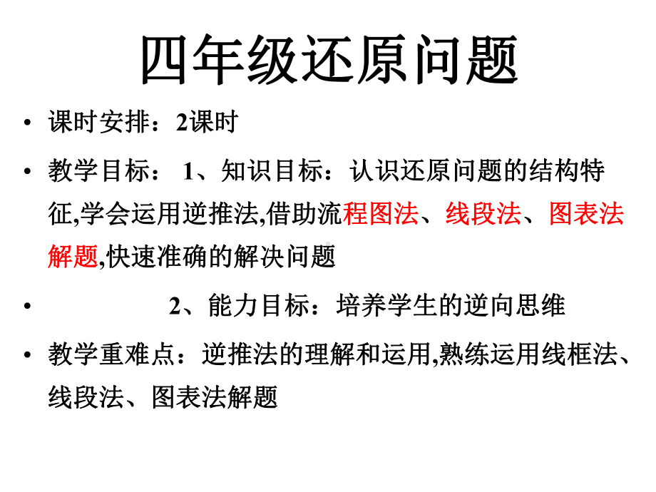 四年级上册奥数培训课件 还原法解题2 .ppt_第1页