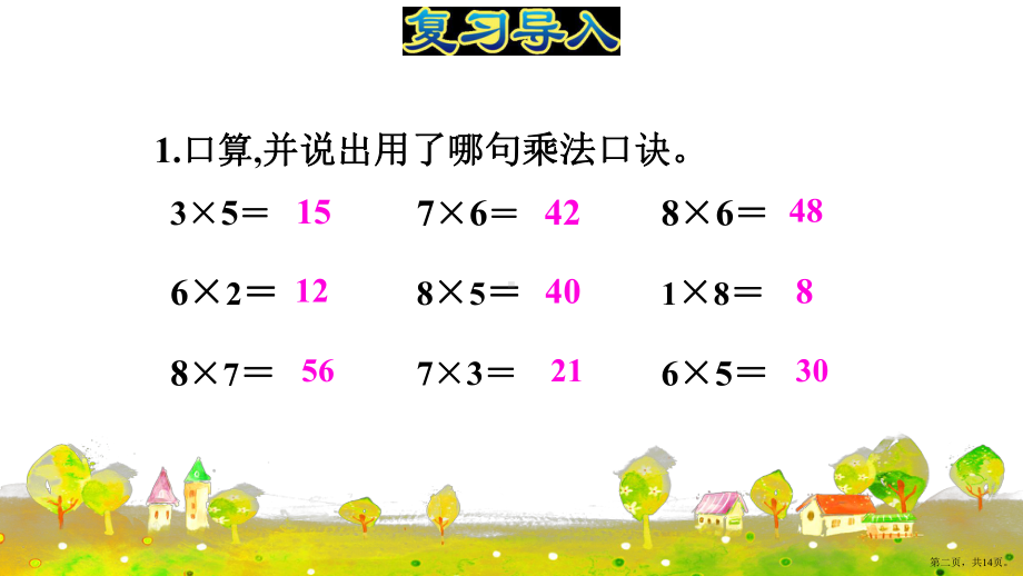 二年级上册课件第六单元第三课时运用乘法口诀解决问题人教版.pptx_第2页