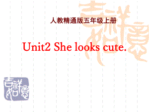 人教精通版英语五上《She looks cute》(Lesson 7)教学课件.pptx-(纯ppt课件,无音视频素材)