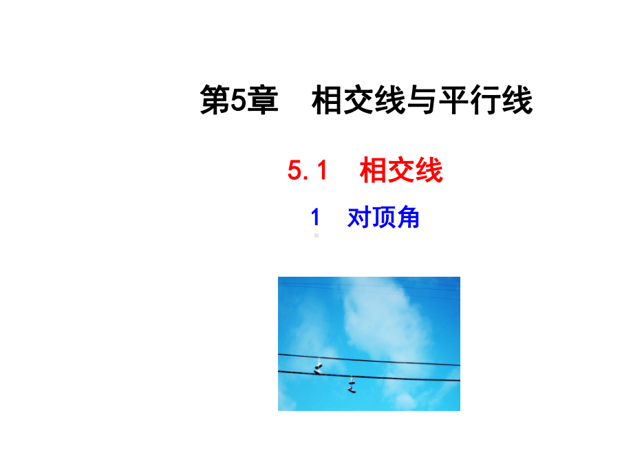 （同步教学课件）：51 对顶角 公开课一等奖课件.ppt_第1页