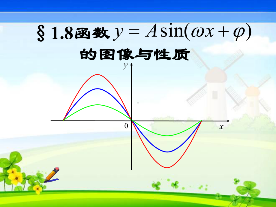 《18函数y=Asin(wx+φ)的图象与性质》公开课课件.ppt_第1页