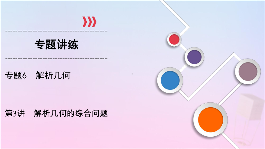 2020届高考数学二轮复习专题6解析几何第3讲解析几何的综合问题课件理.ppt_第1页