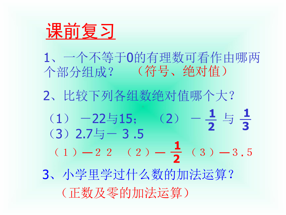 人教版七年级数学上册教学课件：131有理数的加法.ppt_第1页