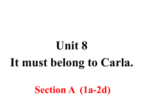 人教版九年级英语 Unit 8 It must belong to Carla Section A (1a 2d)教学课件.ppt(课件中不含音视频素材)