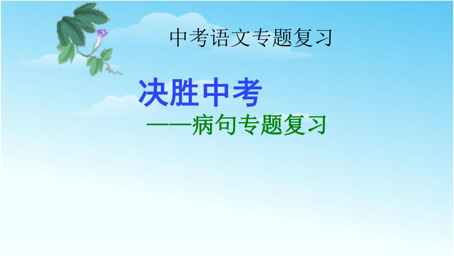 九年级中考语文总复习病句专题复习优质课件.pptx(课件中无音视频)_第1页