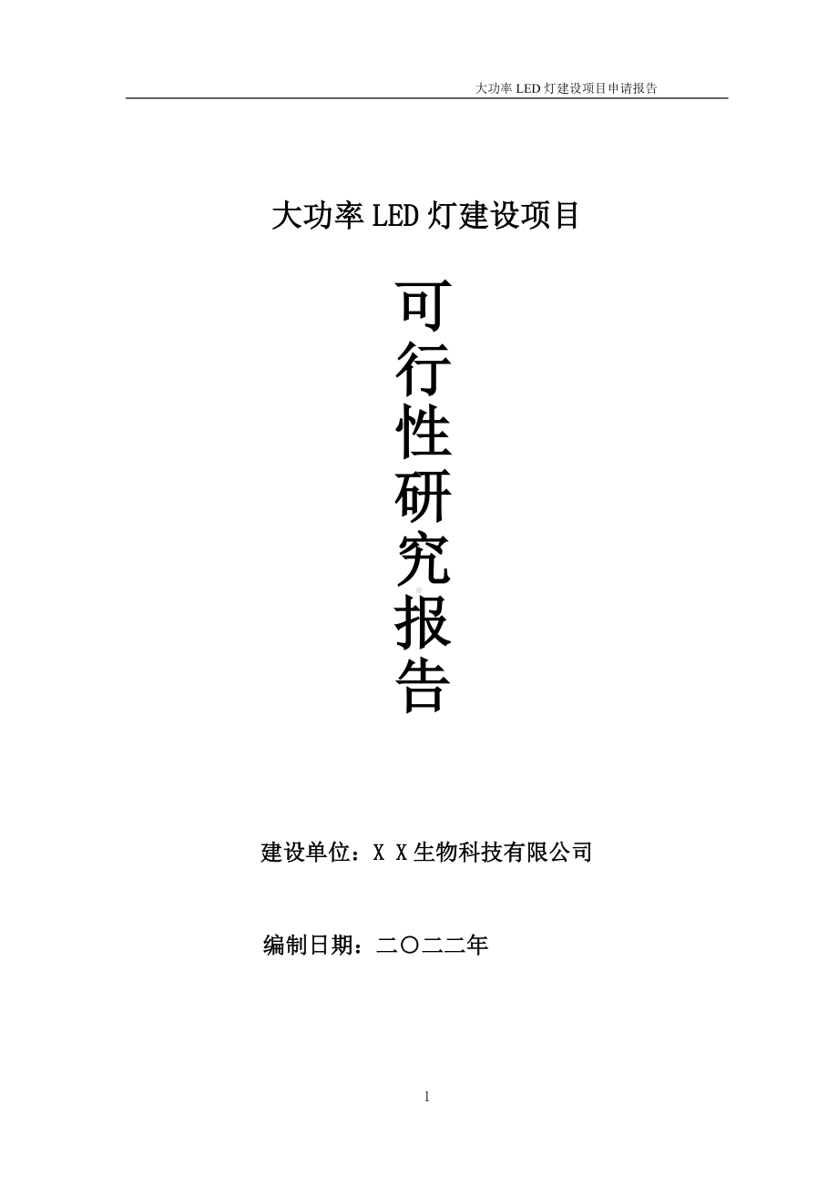 大功率LED灯项目可行性研究报告备案申请模板.doc_第1页