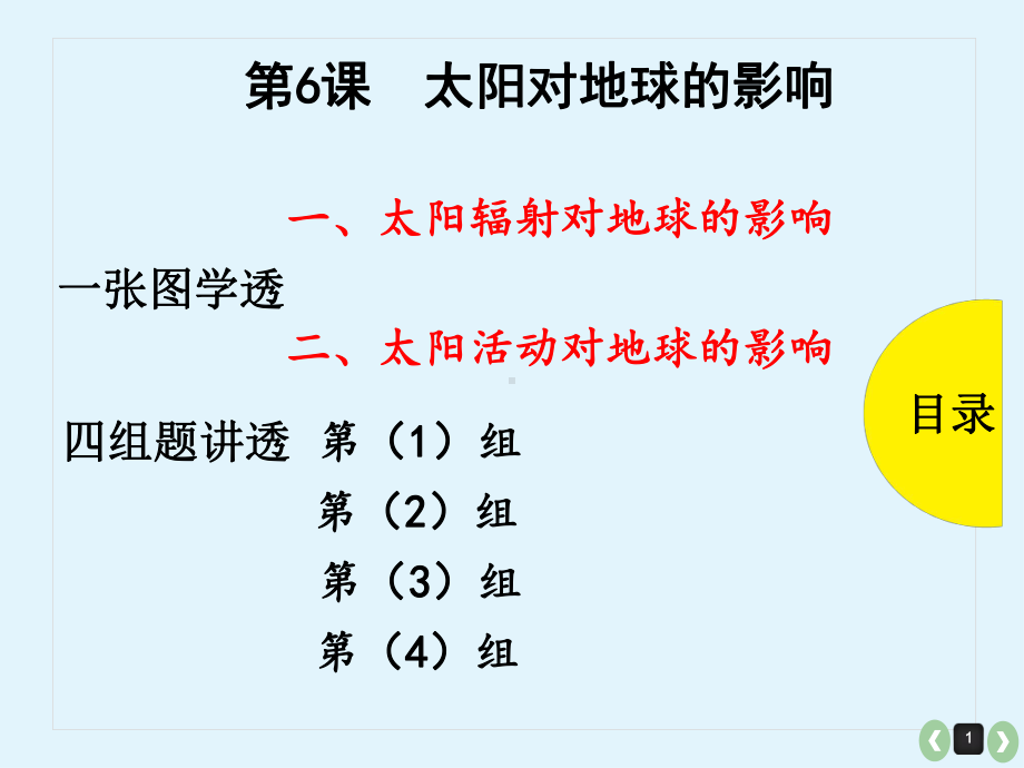 人教版高三地理一轮复习课件 太阳对地球的影响.pptx_第1页