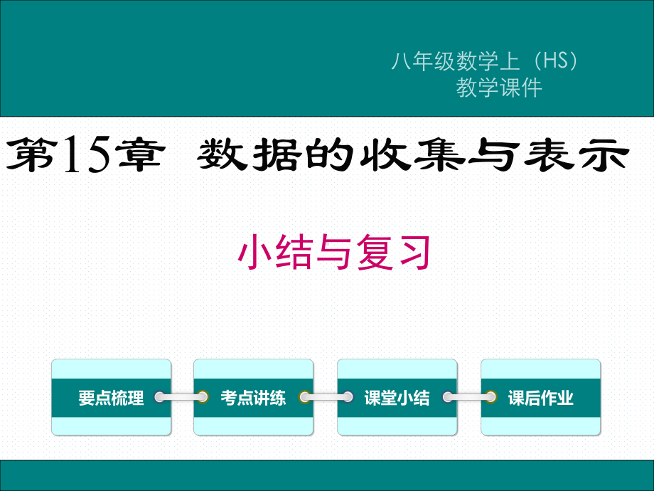 HS华师版 初二八年级数学 上册第一学期秋 部优公开课教学课件 第15章 数据的收集与表示 小结与复习.ppt_第1页