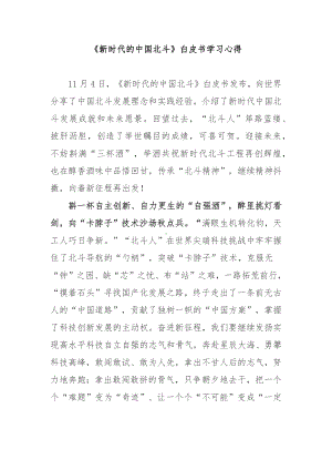 《新时代的中国北斗》白皮书学习心得2篇.docx