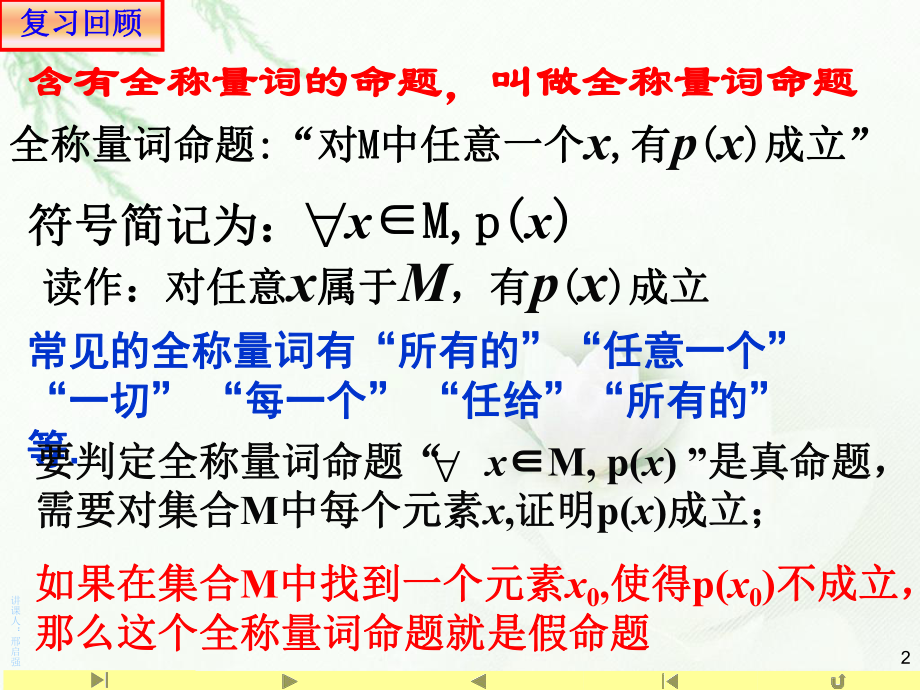 人教版高中数学新教材必修第一册课件：152 全称量词命题与存在量词命题的否定.ppt_第2页