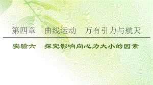 2021版江苏高考物理一轮复习课件：第4章 实验6 探究影响向心力大小的因素.ppt