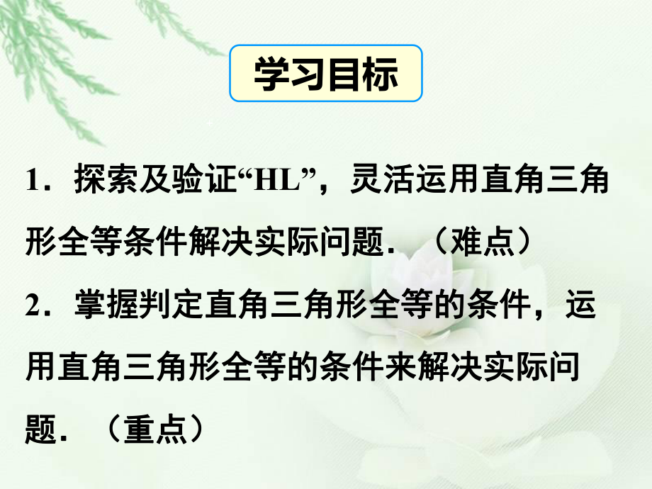 北师大版八年级下册数学：直角三角形全等的判定课件.pptx_第2页