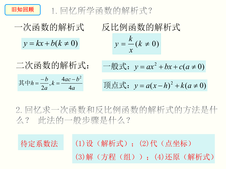 人教版九年级上册用待定系数法求二次函数解析式课件.pptx_第2页