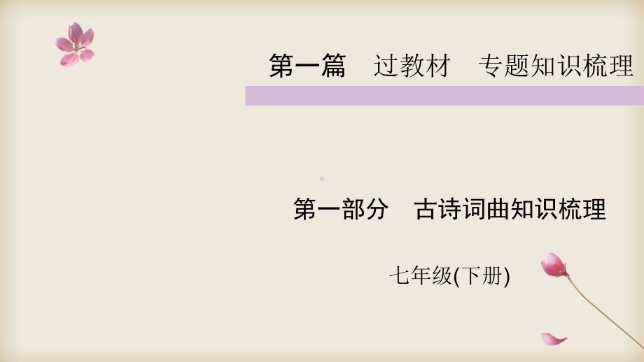 2020中考部编人教版语文复习课件： 七年级下 古诗词曲知识梳理 .ppt_第1页