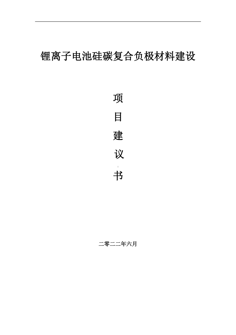 锂离子电池硅碳复合负极材料项目建议书（写作模板）.doc_第1页