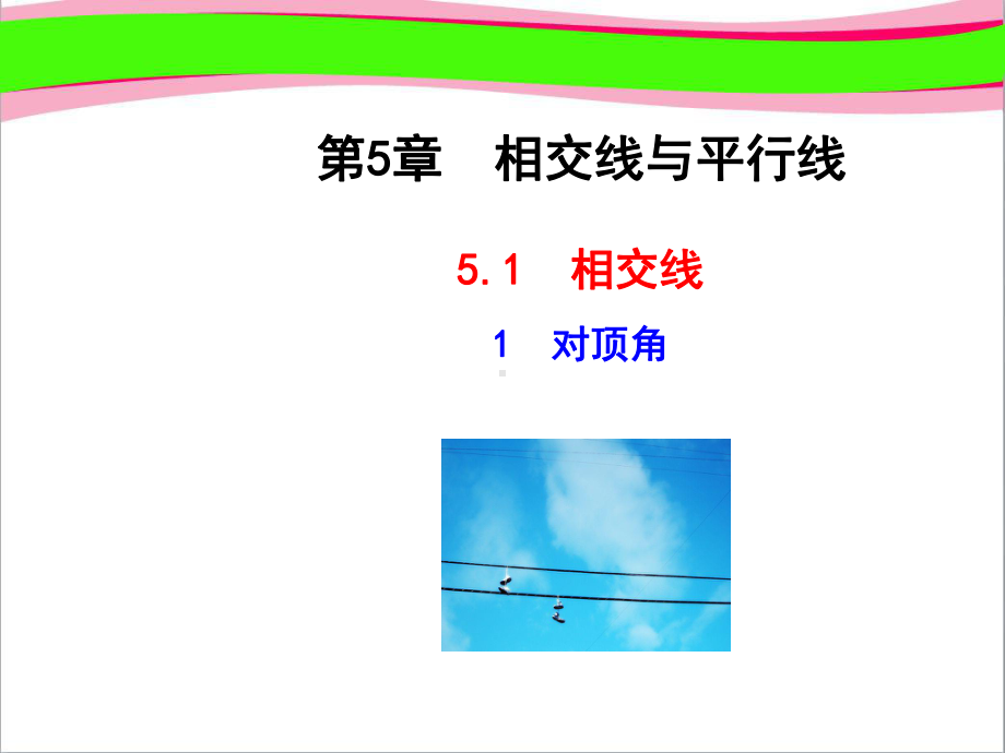 511 对顶角 省优获奖课件 七年级数学[华师版]教学课件.ppt_第1页