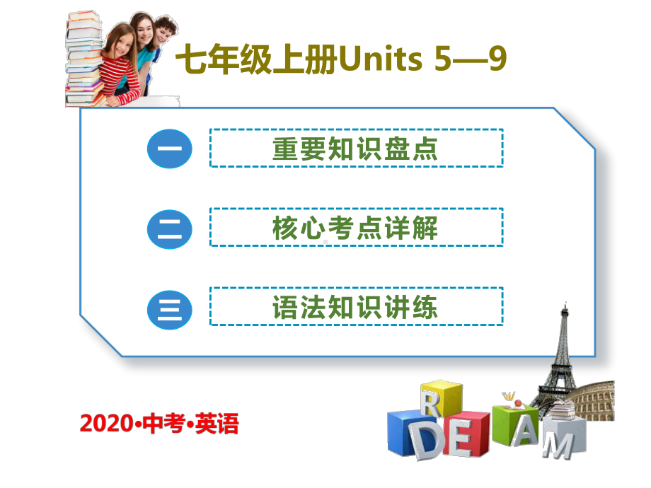 2020年人教版七年级上册英语Units 5—9重要知识盘点与核心考点详解及语法知识讲解练习课件(含答案).ppt(课件中不含音视频素材)(课件中不含音视频素材)_第1页