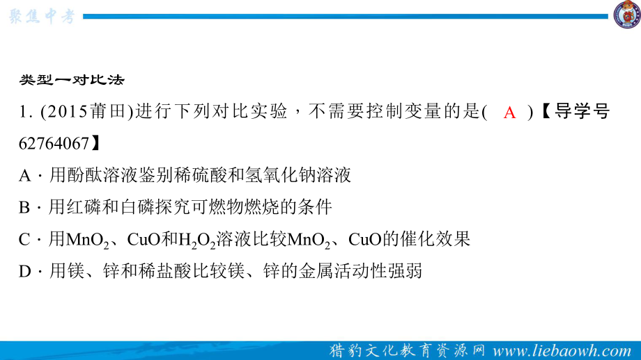 初三化学二轮复习专题一 化学思想方法的应用课件.ppt_第3页