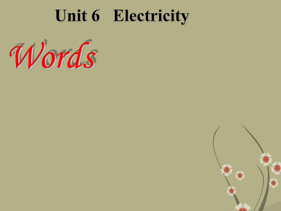 Unit 6 Electricity words 同步课件(牛津版七年级下).ppt(课件中不含音视频素材)_第1页