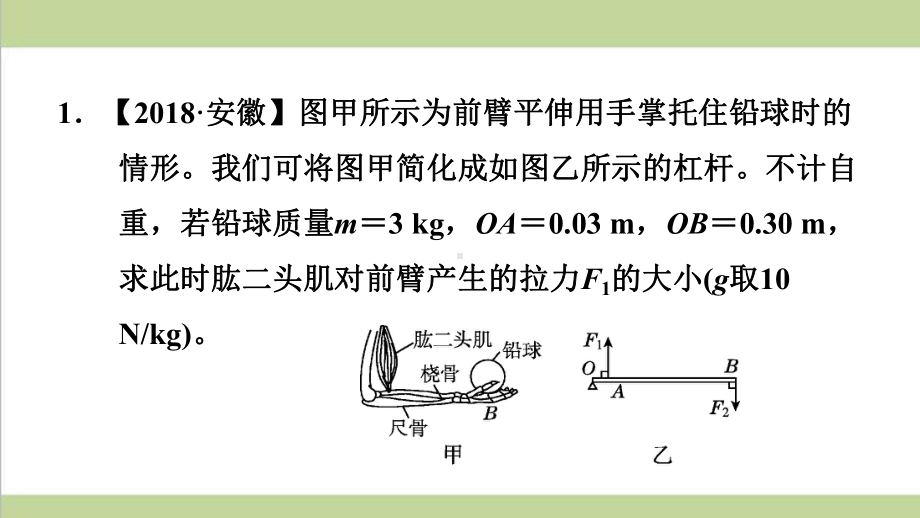 人教版八年级下册物理专训2简单机械的计算重点专题练习课件.ppt_第2页