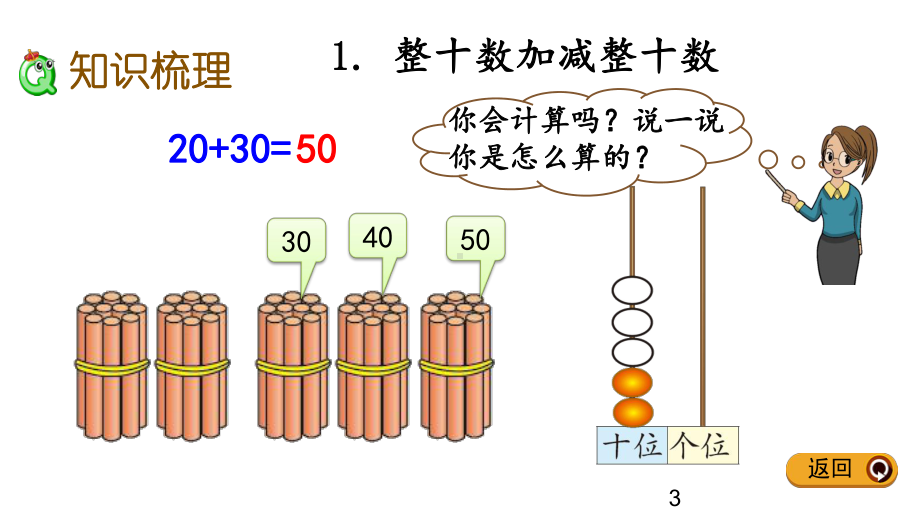 北师大版一年级下册数学总复习2 100以内数的加减法课件1.pptx_第3页