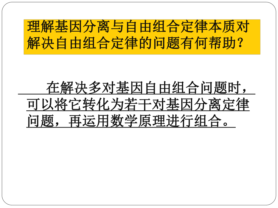 人教版高中生物必修2 遗传与进化《运用分离定律解决自由自合定律的方法及应用》课件.pptx_第3页