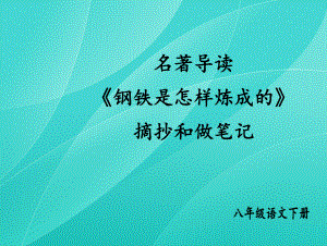 2020部编版八年级语文下册 名著导读 《钢铁是怎样炼成的》 摘抄和做笔记 优质课件.ppt(课件中无音视频)