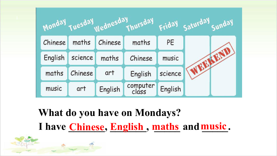 五年级(上)英语公开课 Unit 2 My week B Read and write 人教PEP版课件.pptx(课件中不含音视频素材)_第3页