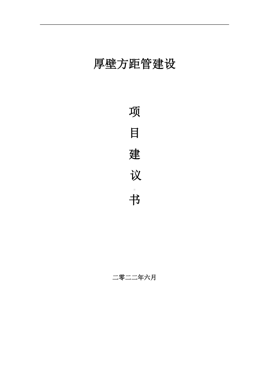 厚壁方距管项目建议书（写作模板）.doc_第1页