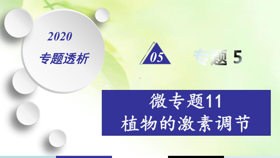 2020年高考高三生物二轮专题复习课件：专题5 微专题11 植物的激素调节.ppt_第1页