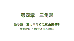 中考数学总复习考点系统复习微专题 五大常考相似三角形模型课件.ppt