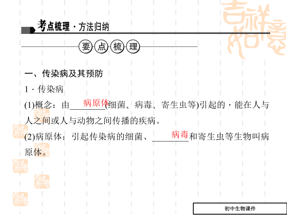 中考生物总复习讲练课件27(传染病和免疫).ppt_第2页