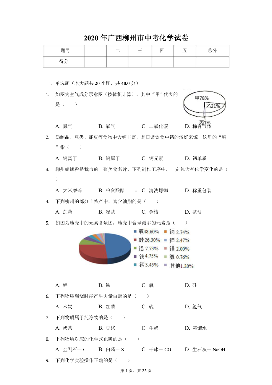 2020年广西中考化学试卷解析版课件.pptx_第1页