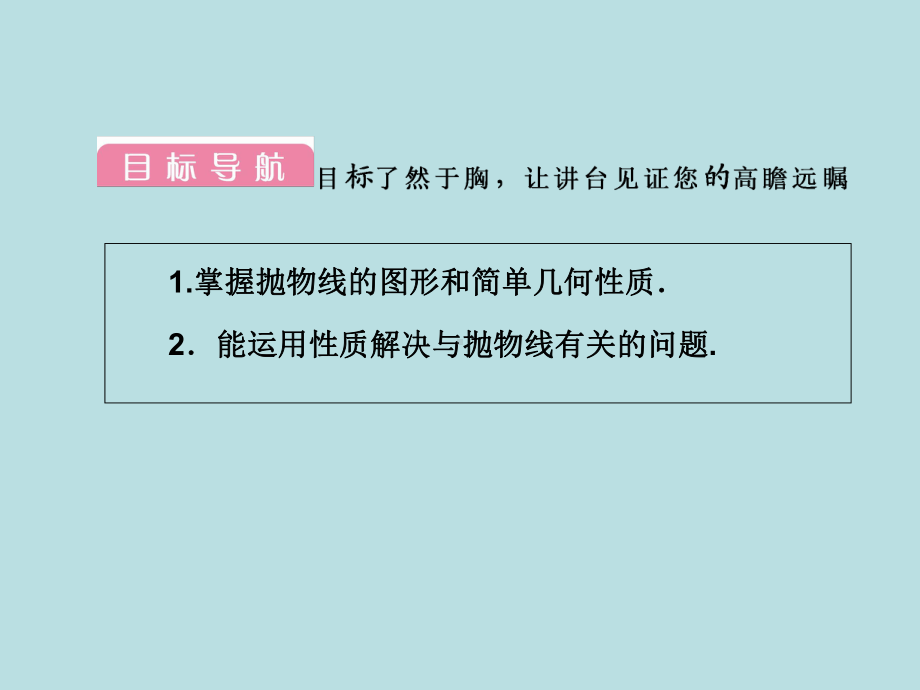 （红对勾）人教A版高中数学选修2 1课件：2 4 2 抛物线的简单几何性质.ppt_第3页