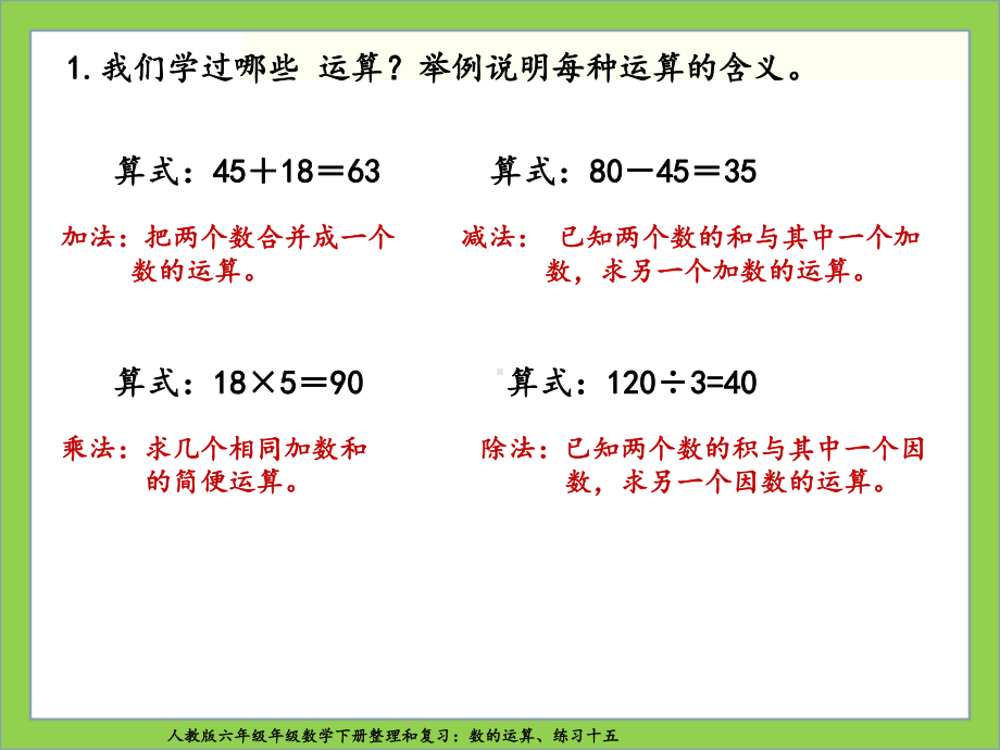 人教版六年级数学下册整理和复习：数的运算、练习十五课件.ppt_第2页