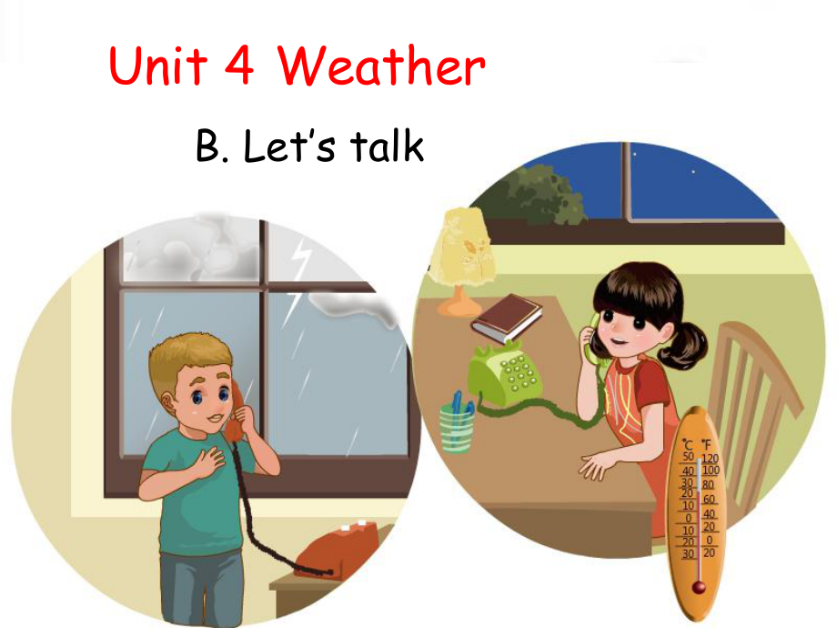 人教版PEP英语四年级下册Unit3 Weather-B lets talk课件.ppt(课件中不含音视频素材)_第1页