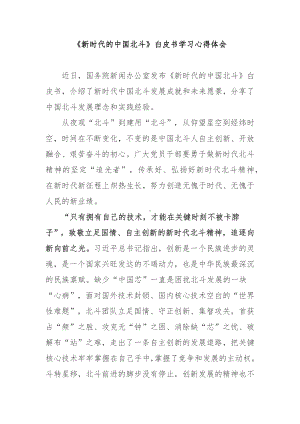 《新时代的中国北斗》白皮书学习心得体会2篇.docx