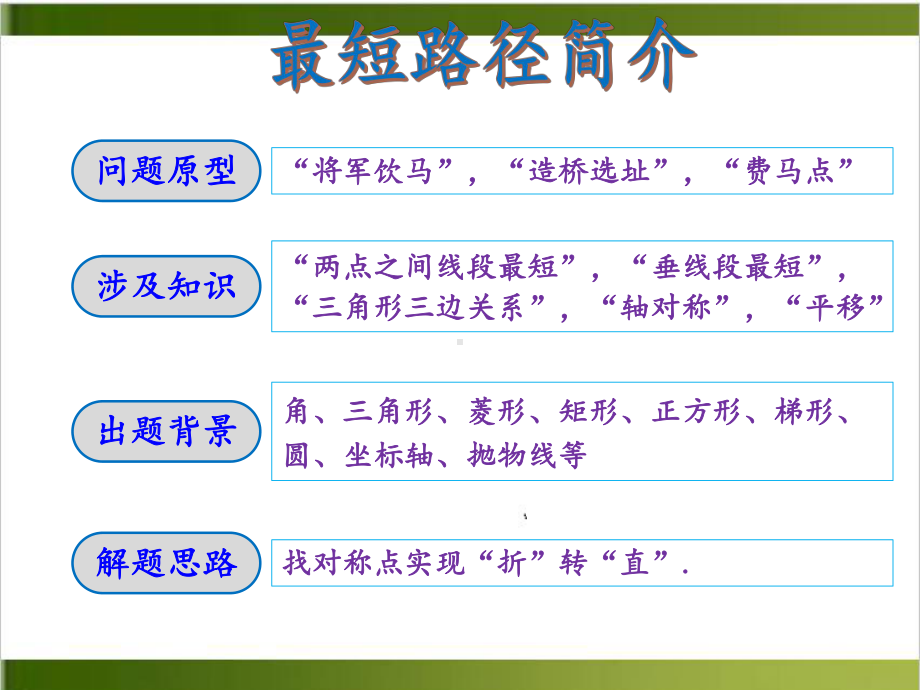 初中数学中考复习专题 最短路径问题课件.pptx_第3页