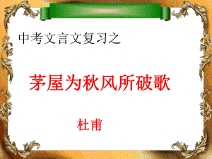 中考语文 文言文复习 《茅屋为秋风所破歌》中考复习课件.ppt