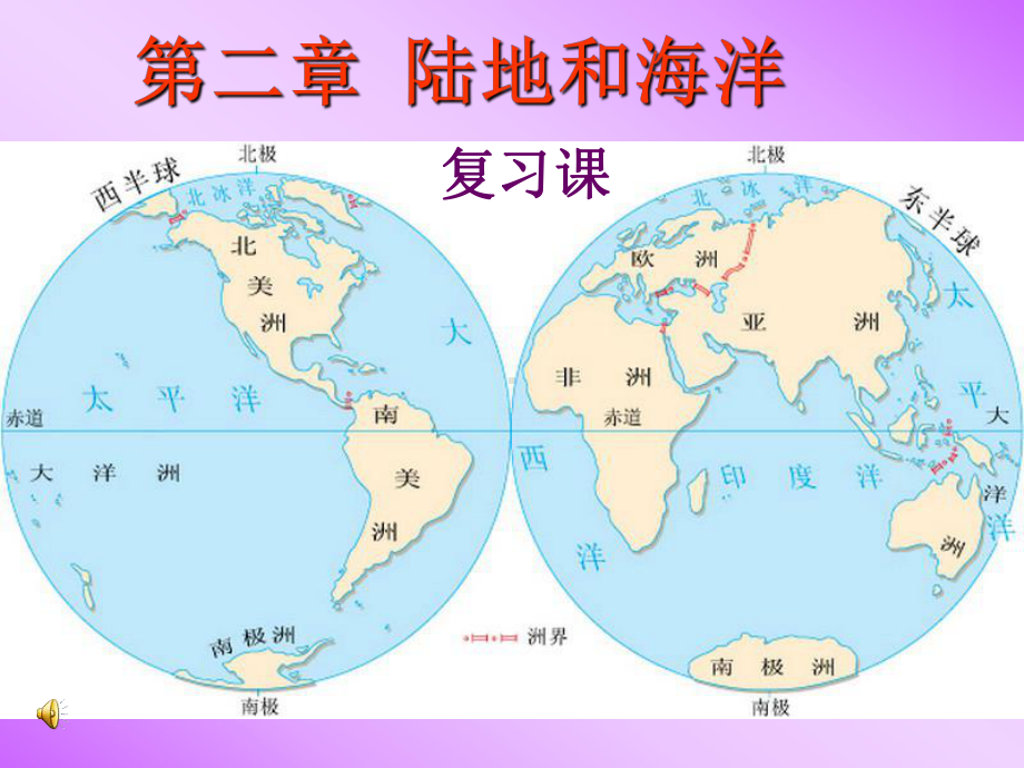 公开课课件 七年级第二单元：第二章 《陆地和海洋》单元复习.pptx_第1页