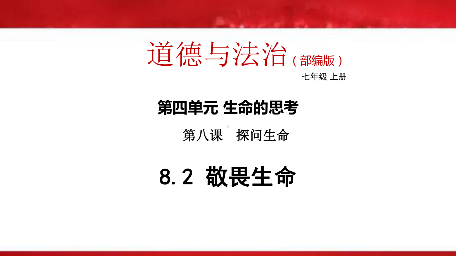 人教版道德与法治七年级上册课件82敬畏生命.pptx_第1页