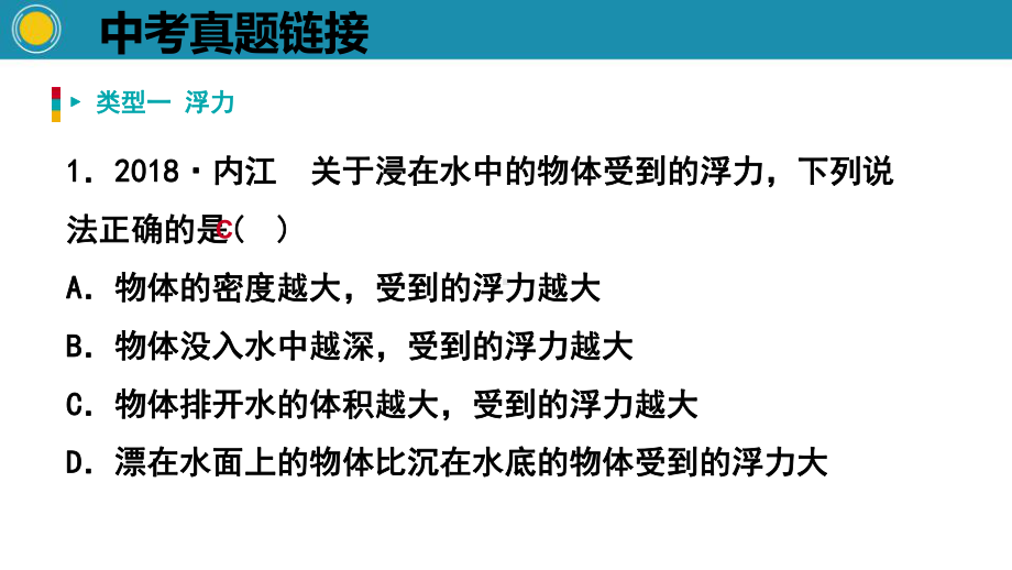 人教版八年级物理下册课件：第十章浮力 中考真题链接.pptx_第2页